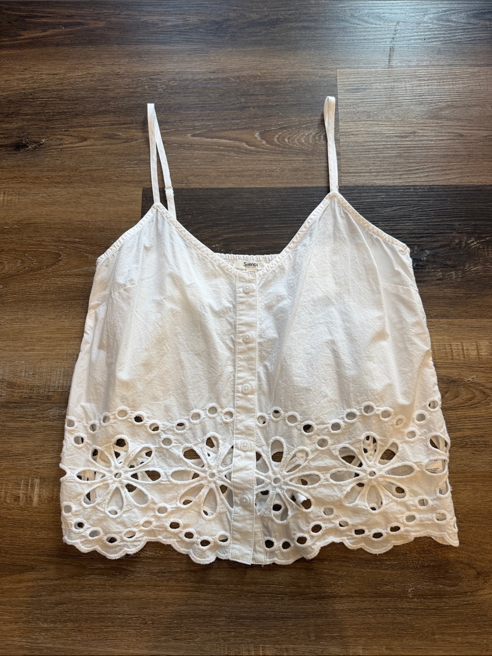 Splendid cotton eyelet tank top